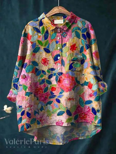 Bella - Floral Mid-Sleeve Blouse