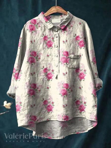 Bella - Floral Mid-Sleeve Blouse