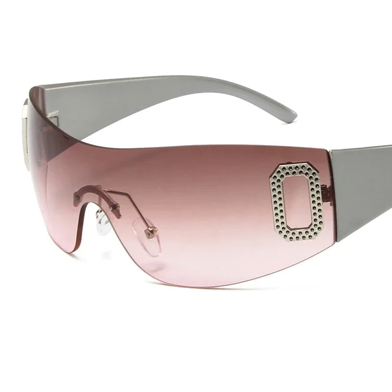 Y2K Rimless Goggle Luxury Sunglasses