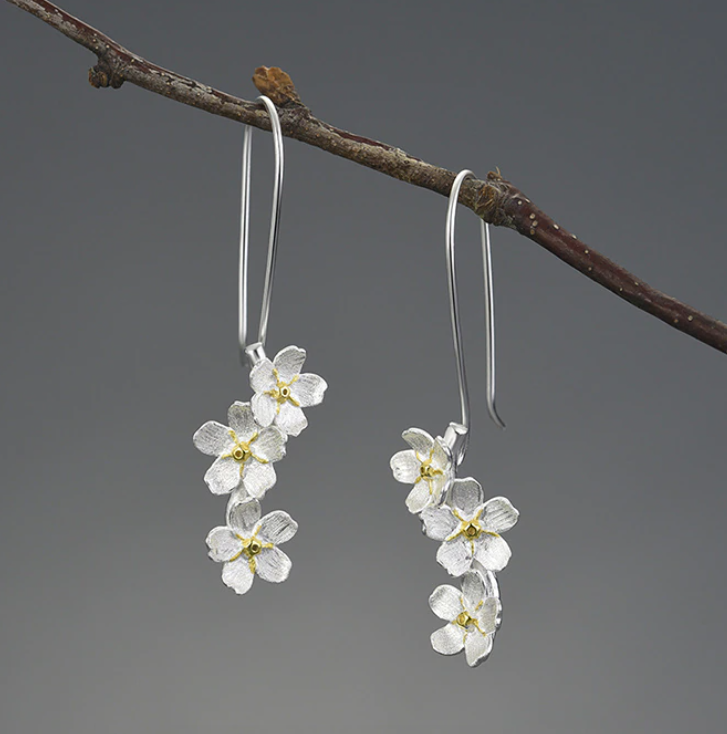 Sterling Silver Flower Earrings