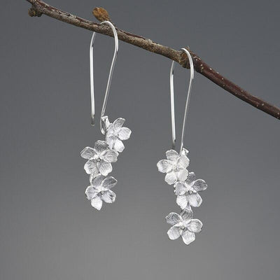 Sterling Silver Flower Earrings